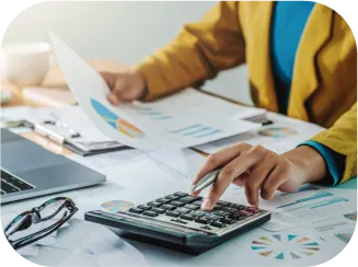 Financial services professionals meeting at a table