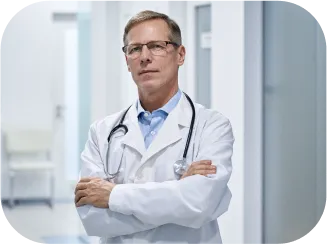 A healthcare professional speaking with a patient